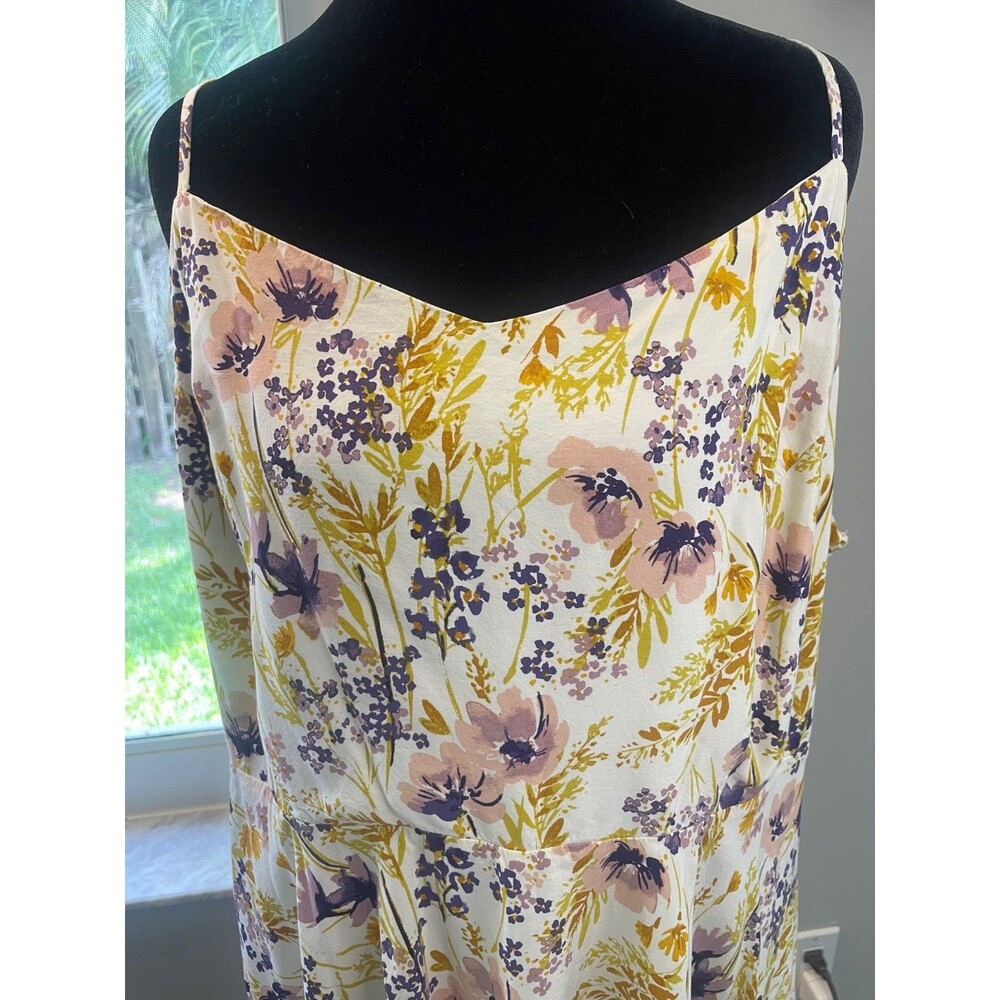 Old Navy Cream Floral Mini Dress with Pink and Purple Blossoms